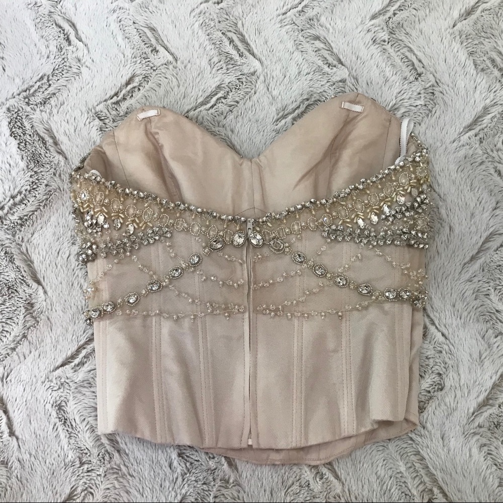 Watters Bridal Jeweled Kian Corset Almond Color 8 - Picture 5 of 8